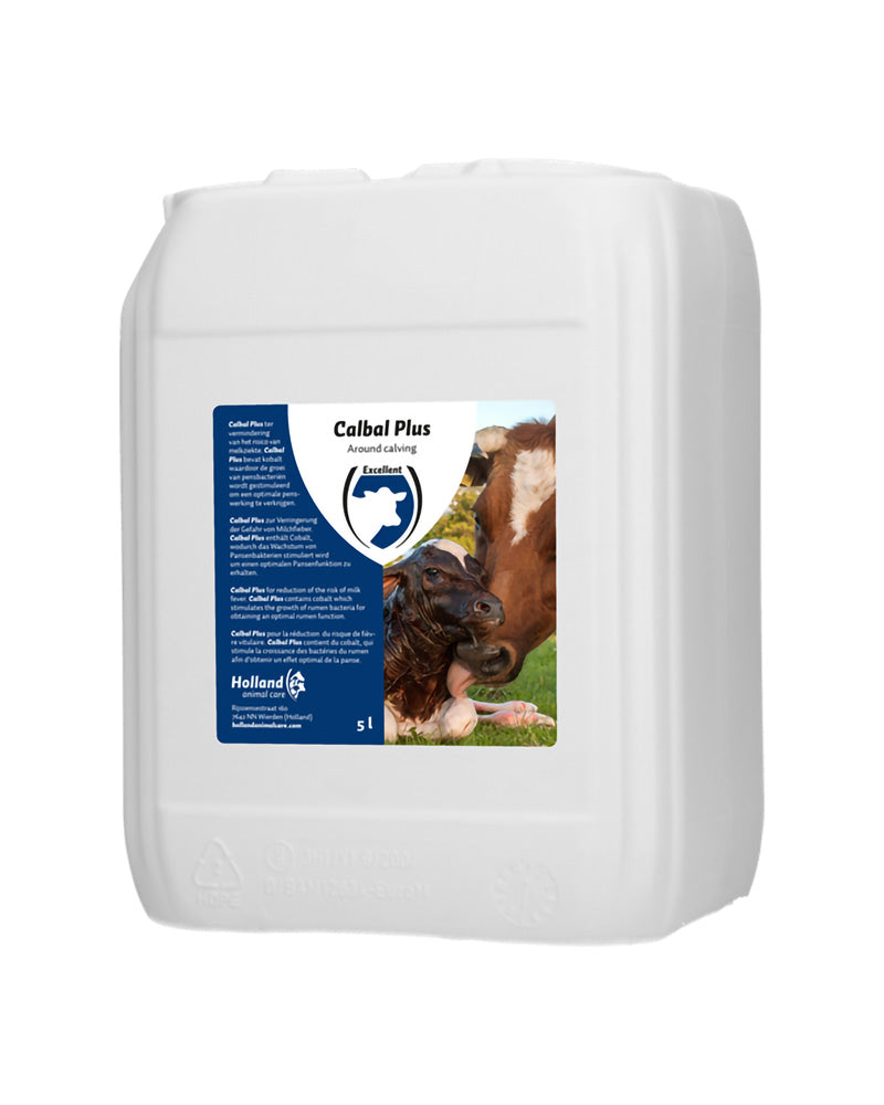 Kalciumhaltig tilläggsfoderdryck för mjölkkor vid kalvning.