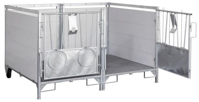 Kalvbox dubbel - Två stora kalvboxar med utbyggnadsset. 1,7 m2 x 2.