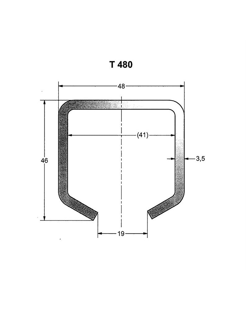 Skinne T480 varmgalvaniseret - IKKE REDAKTERT