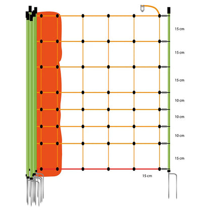 Gallagher Fårnät - med Dubbel Spets 90 cm x 50 m