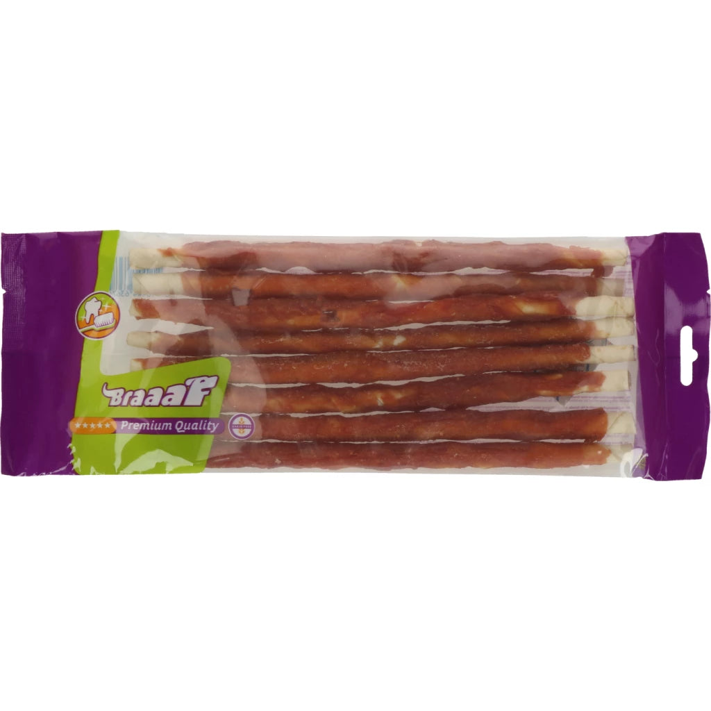 Hundetyggepind Braaaf 25 cm, 8 stk., kylling
