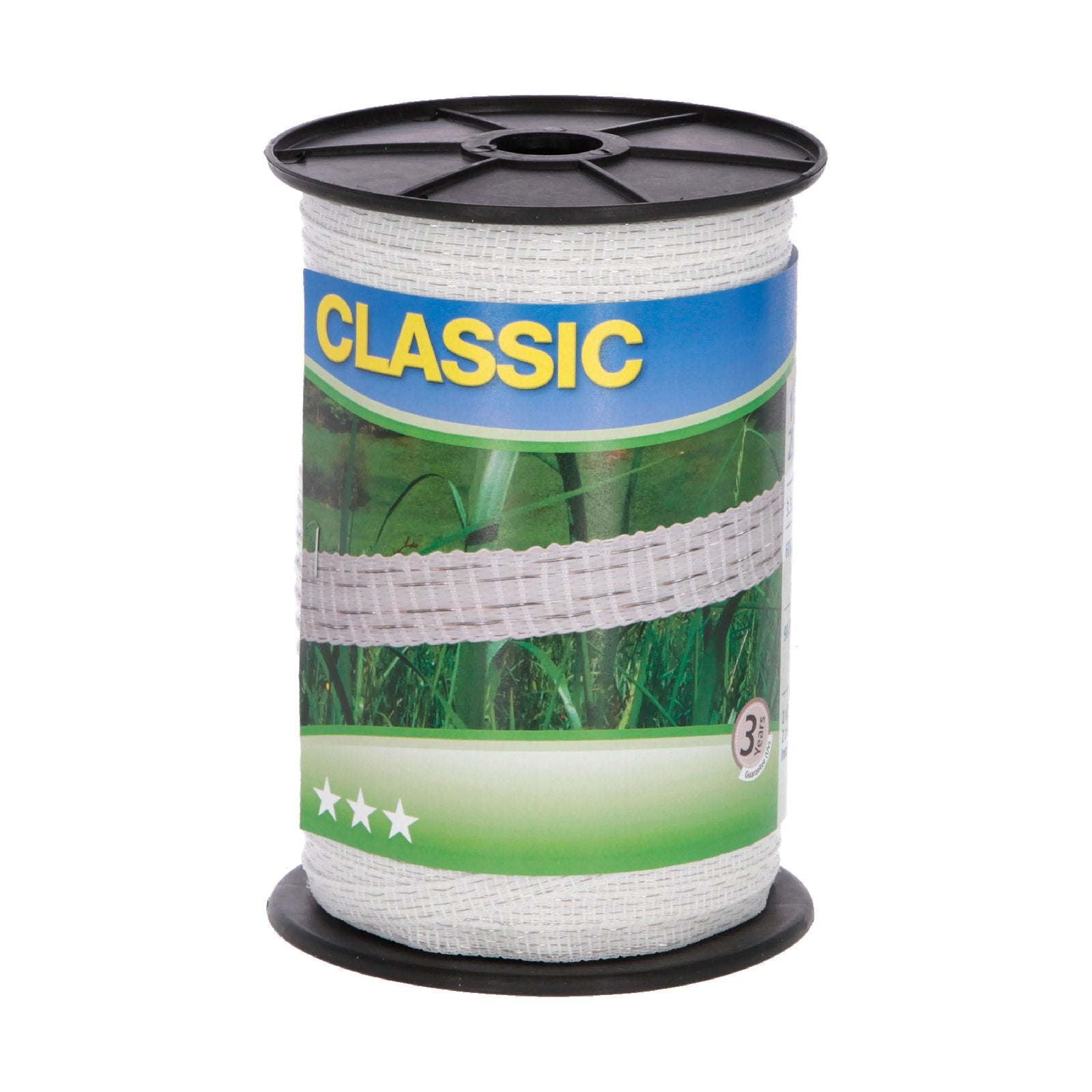 Elband CLASSIC 20 mm x 200 meter – slitstarkt elstängselband med hög ledningsförmåga