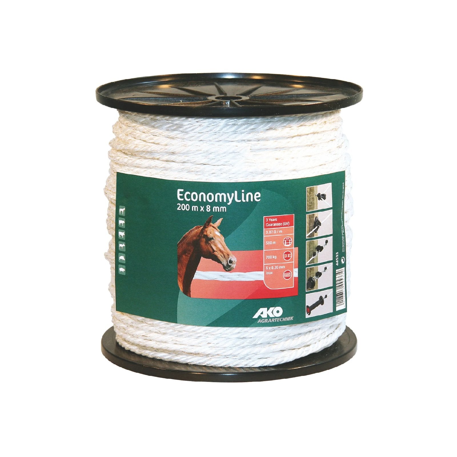 Elreb EconomyLine Hvid, 8mm, 200m