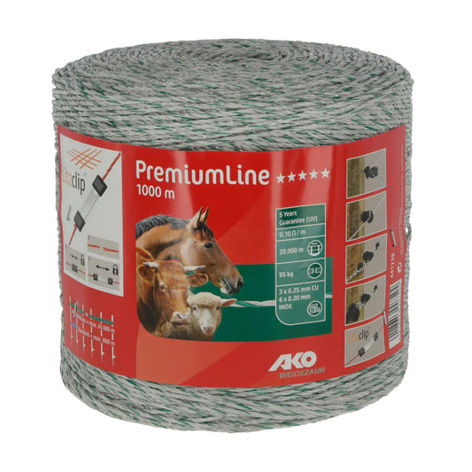 Polywire PremiumLine 1000 m – högpresterande eltråd för långa stängsel