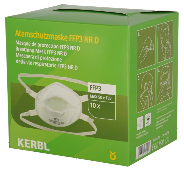 Andningsskydd FFP3 Kerbl