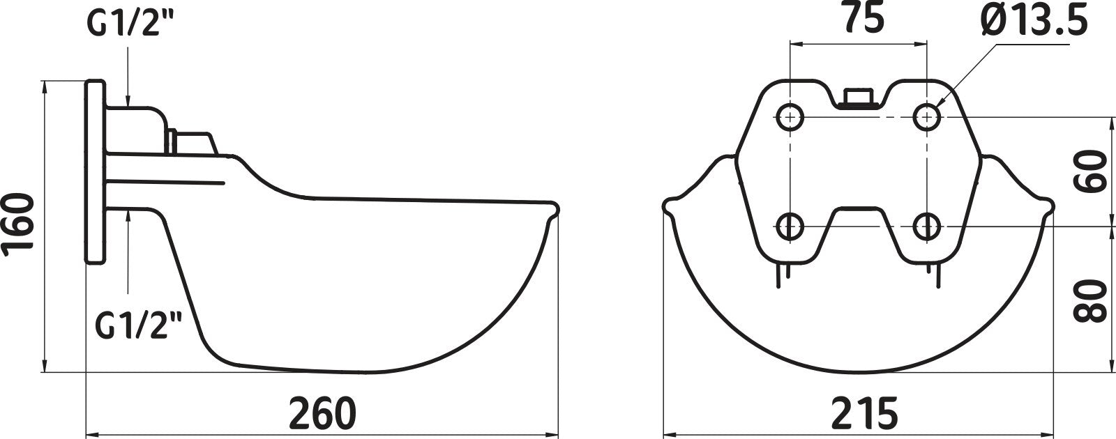 Vesikuppi G51 emali putkiventtiilillä