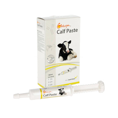 Globigen Calf Paste startpasta för nyfödda kalvar med naturliga immunglobuliner som stödjer tarmhälsa och immunförsvar