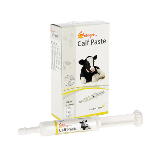Globigen Calf Paste startpasta för nyfödda kalvar med naturliga immunglobuliner som stödjer tarmhälsa och immunförsvar