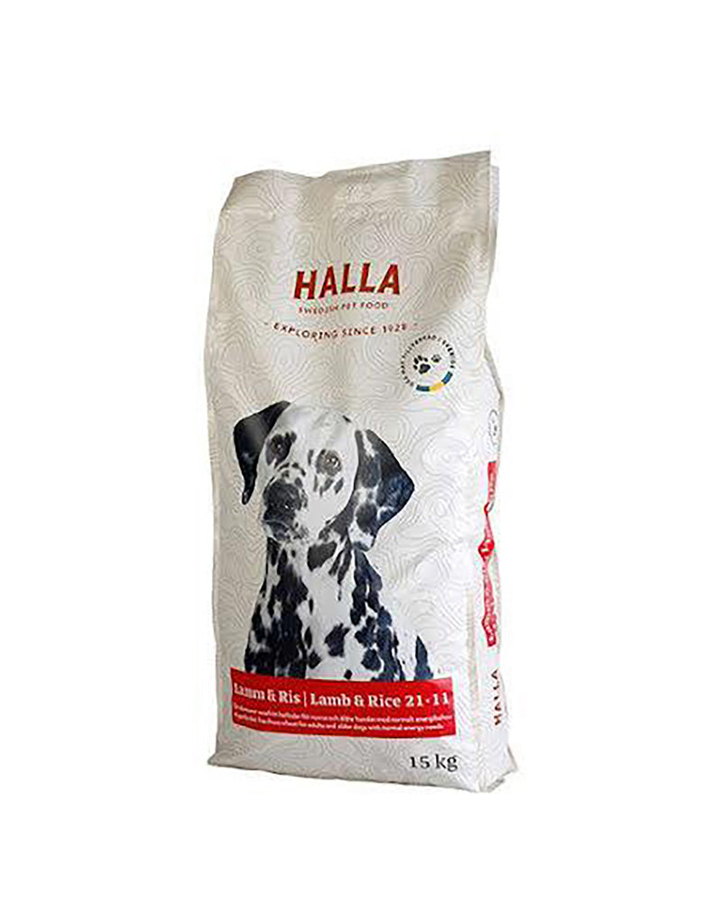 Hundfoder Halla Lamm o Ris 15 kg