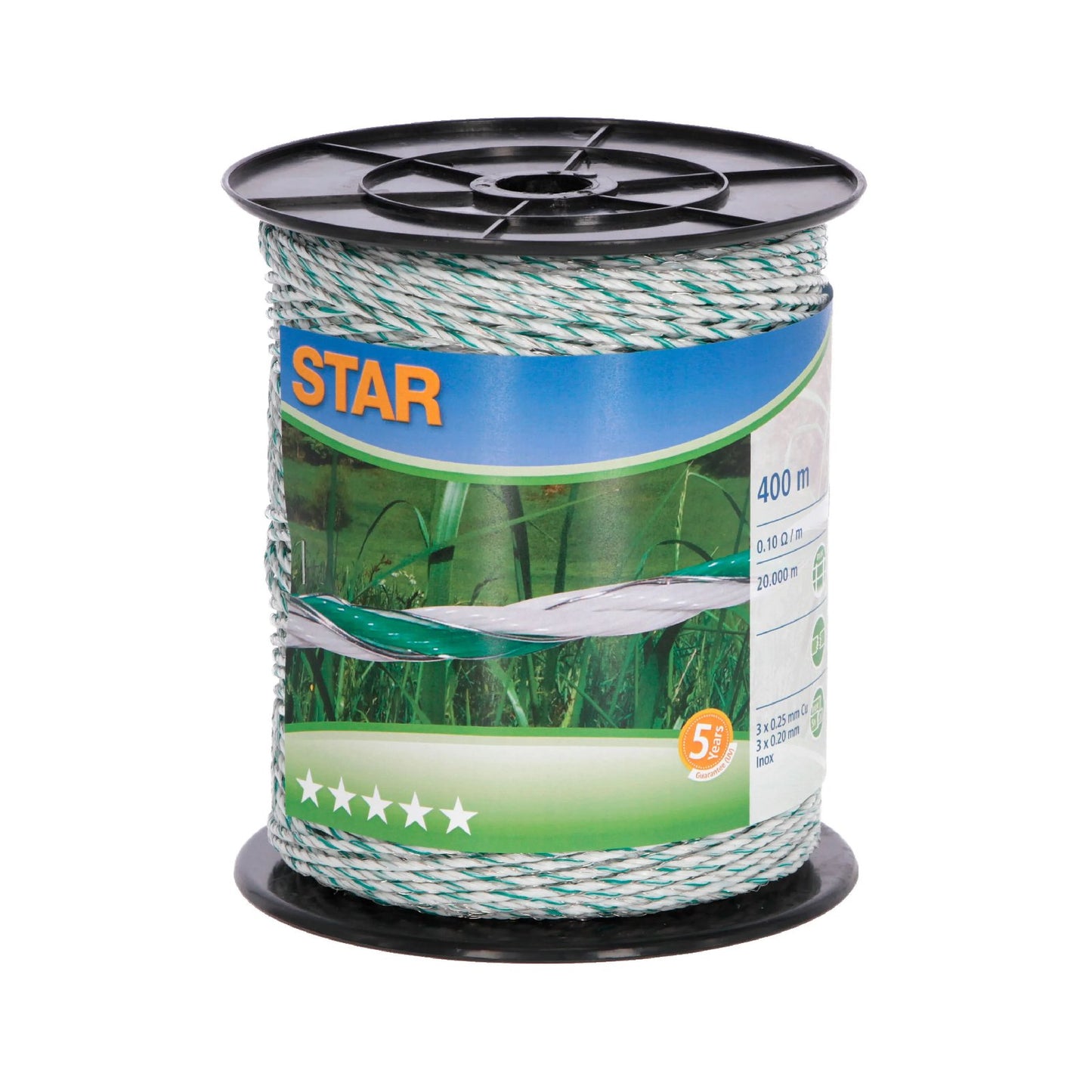 Polywire Star 400 m – högledande eltråd för långa elstängsel