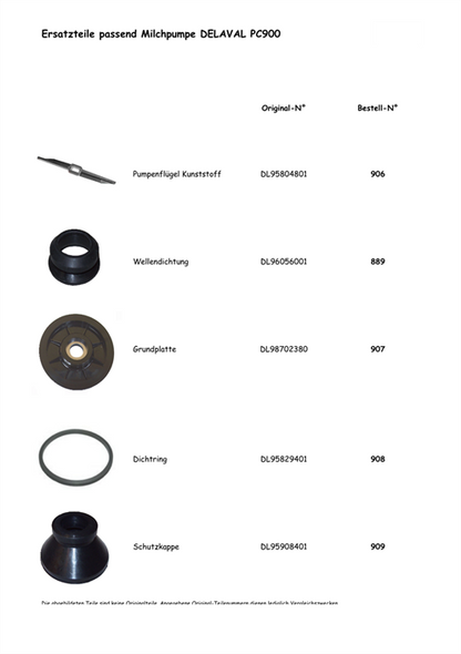 Pumpvinge mjölkpump PC900