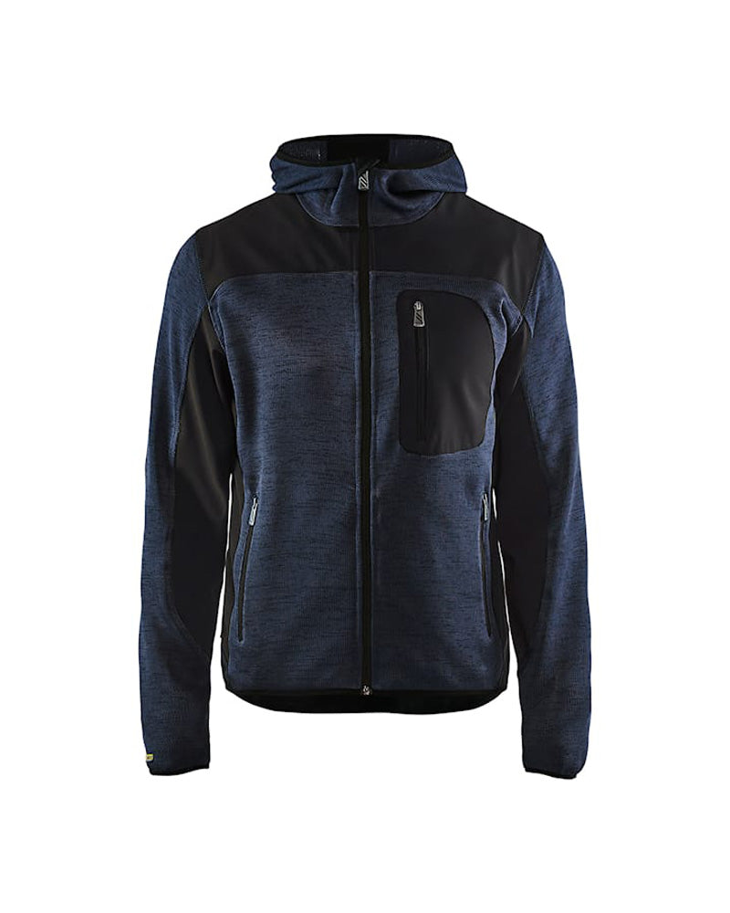 Stickad jacka blåkläder