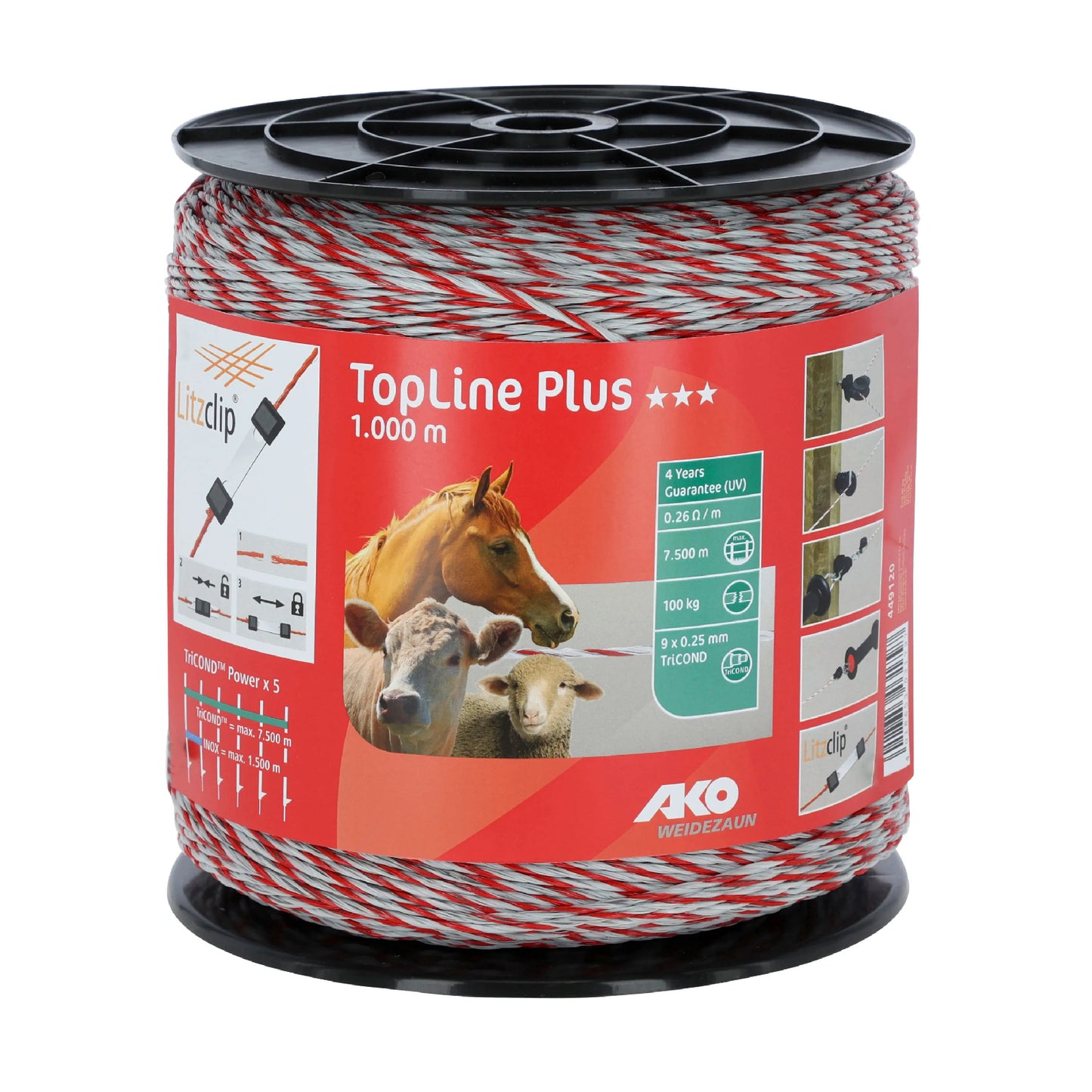 Polywire TopLine Plus 1000 m – högpresterande eltråd med TriCOND-teknik