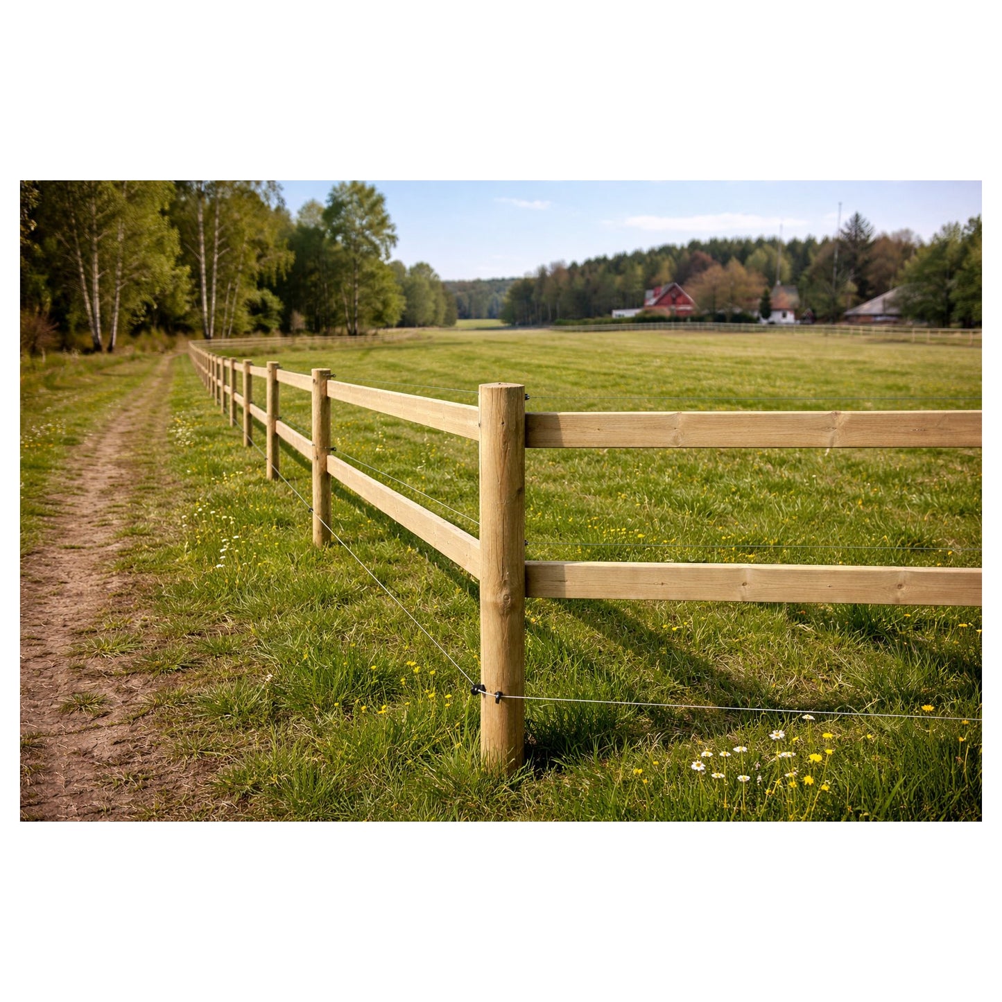 Fyrås tryckimpregnerad trästolpe – Stabil stolpe för stängsel och hagar Ø: 70mm