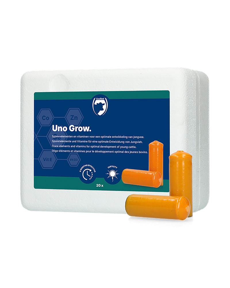 Uno Grow 20-p – mineralbolus för ungnöt med 6 månaders frisättning