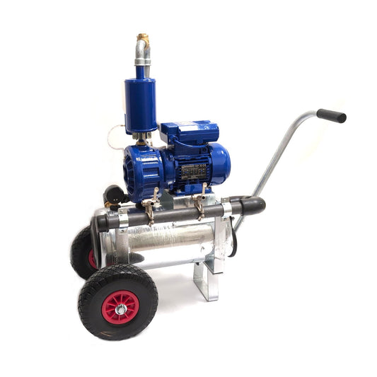 G.P.V. 280 Mobile oljesmord vakuumpump på 22 liters tank med hjul och dragarm