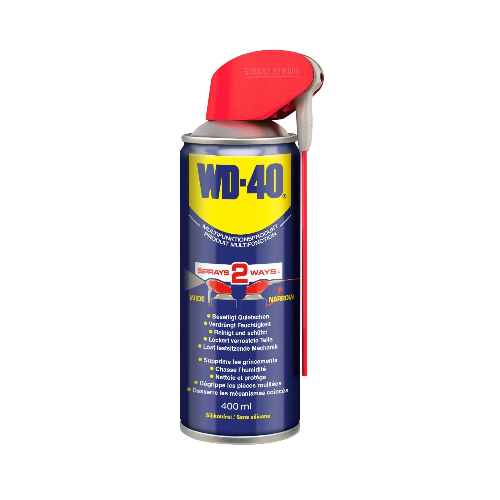 WD-40 Smart Straw universalspray 450 ml med uppfällbart precisionsrör för smörjning, rostskydd och underhåll