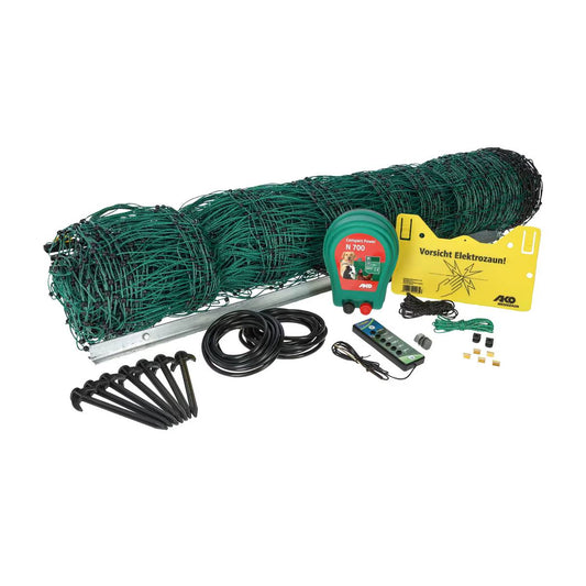 Kerbl/AKO PoultryNet All-In-One Kit 230 V -Komplett Elektrifierbart Fjäderfänät-set