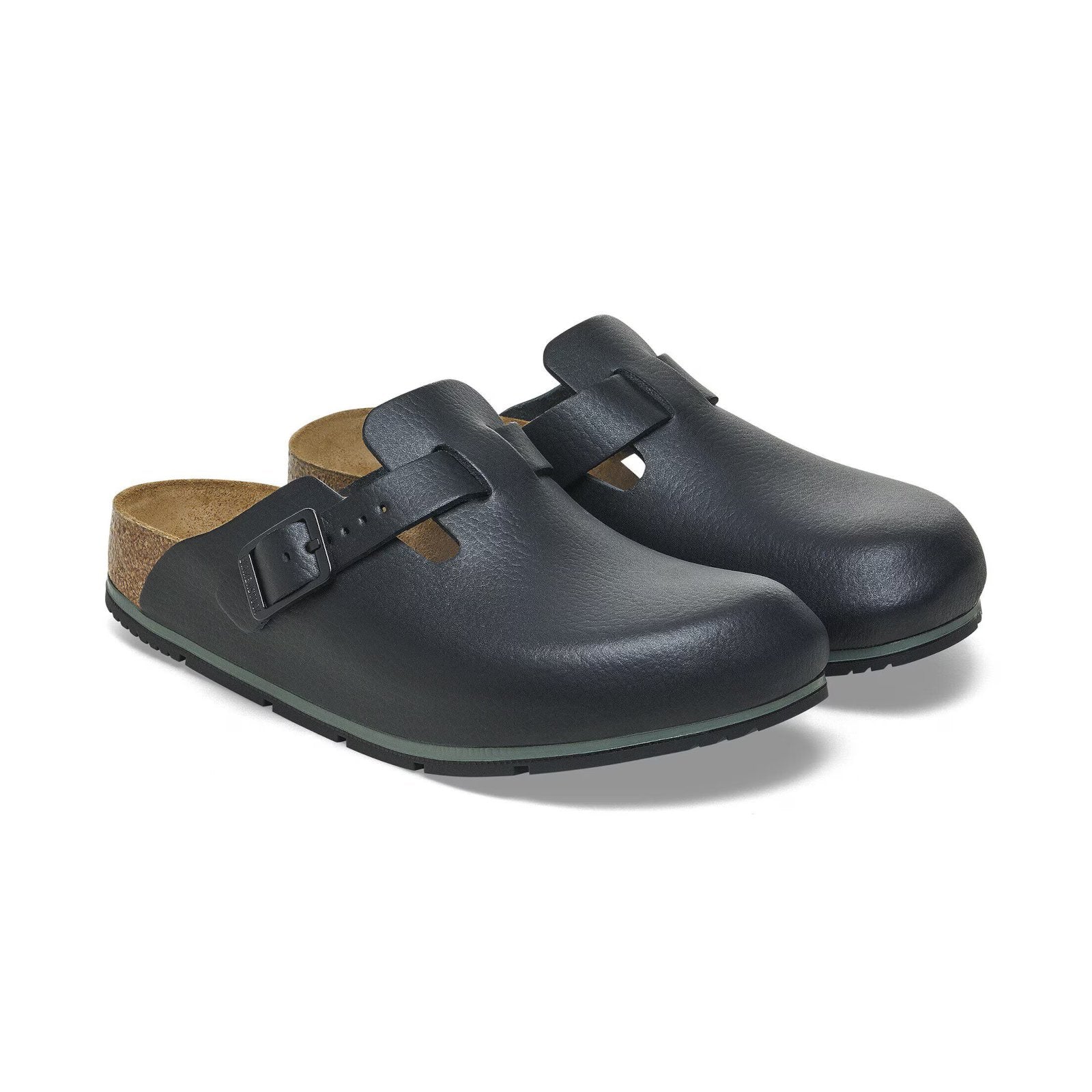 Birkenstock Boston Pro arbetstoffel i svart läder för stall och lantbruk