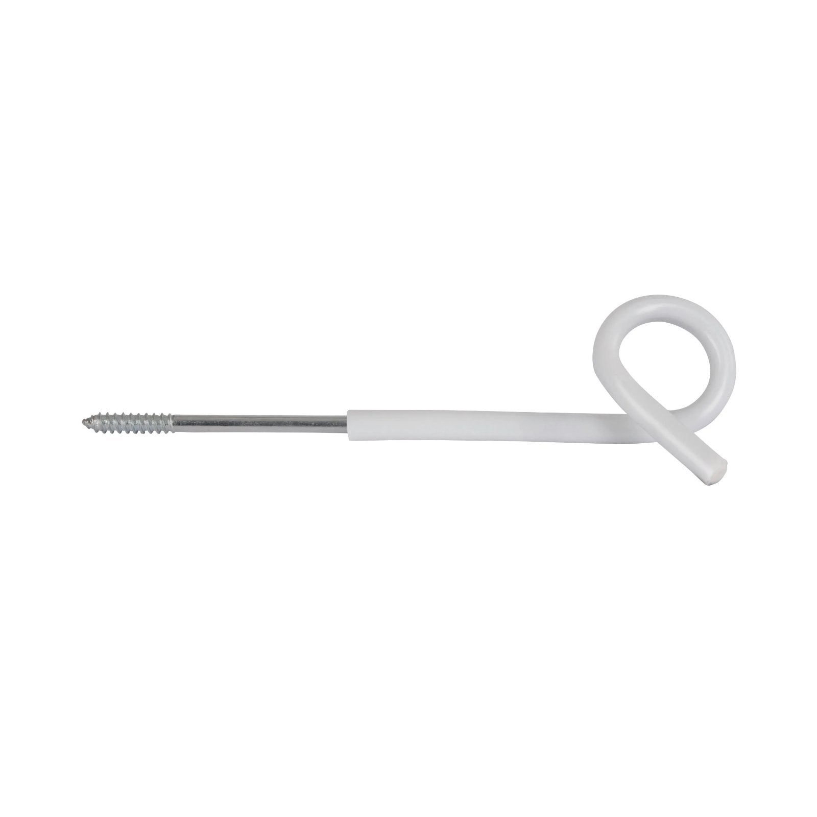 Distansisolator vit Pigtail 25 cm för polytråd, rep och band
