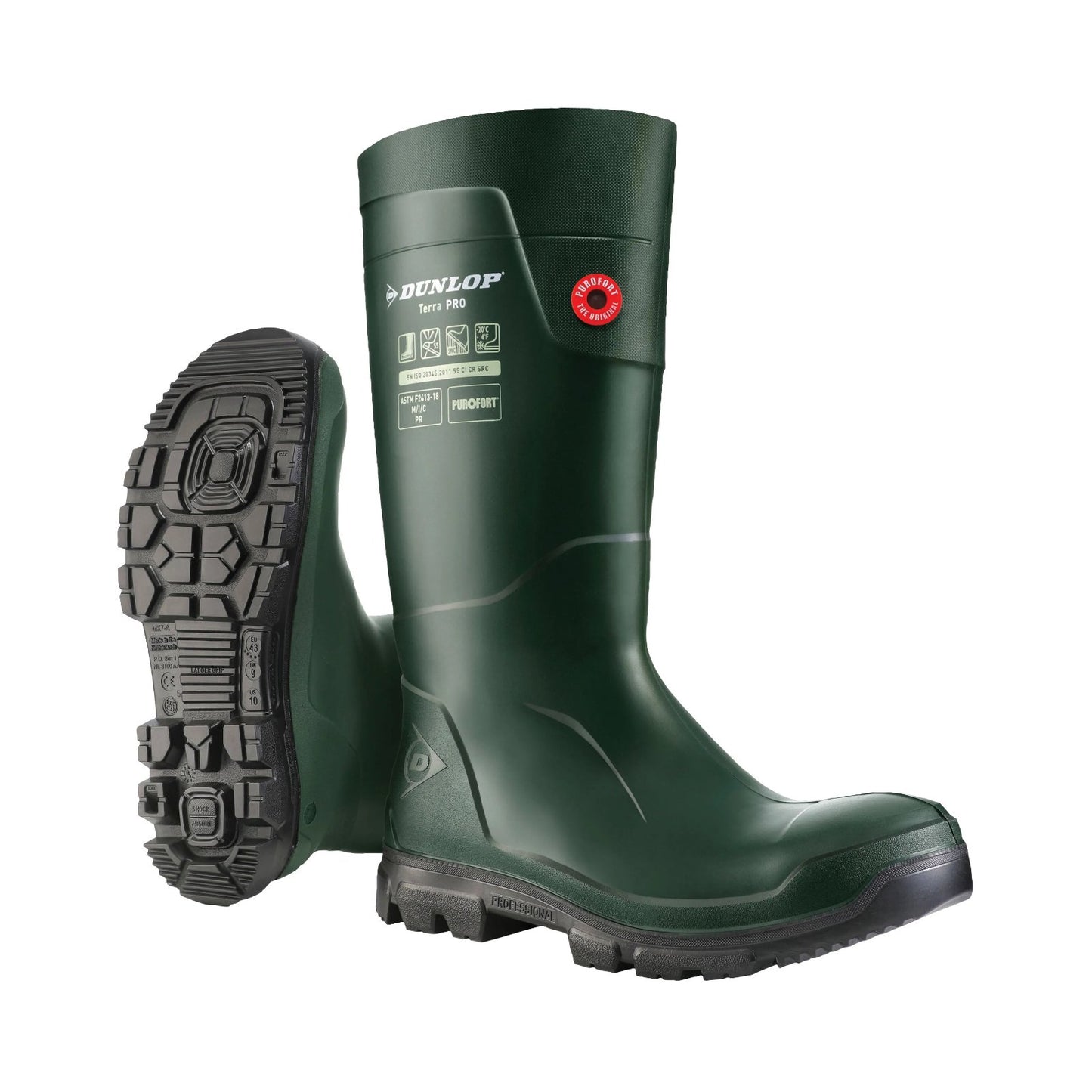Dunlop Purofort TerraPRO S5 säkerhetsstövel i olivgrön Purofort med sneaker fit