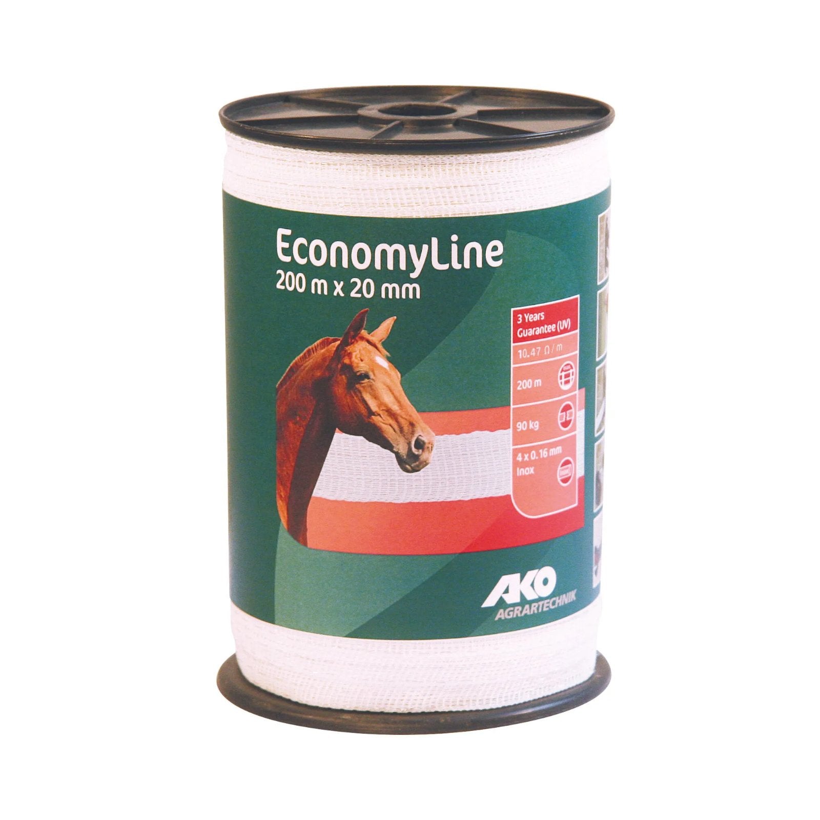 Elband EconomyLine 20 mm – 200 m Vit elstängselband