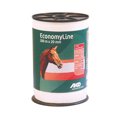 Elband EconomyLine 20 mm – 200 m Vit elstängselband