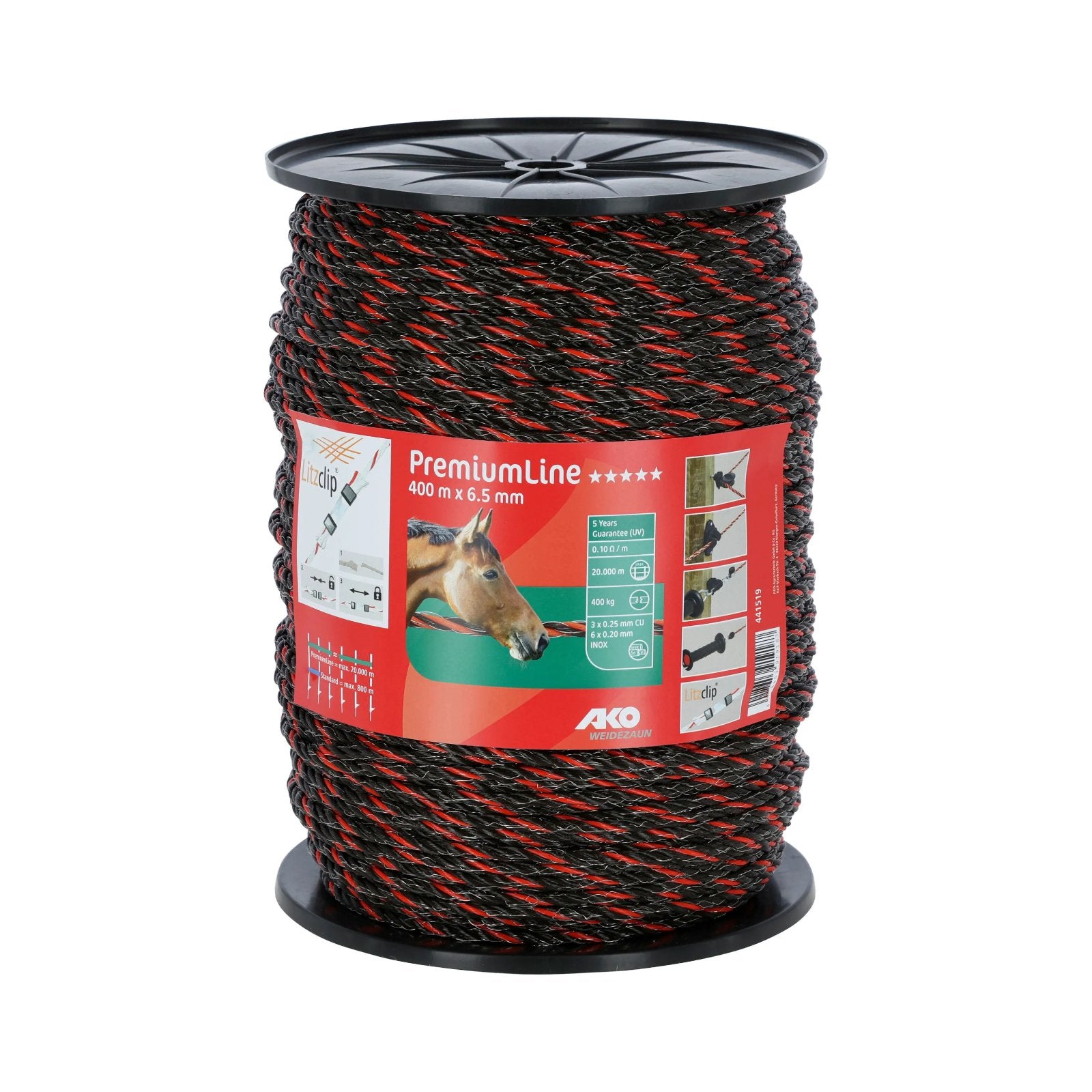 Elrep PremiumLine orange/brun 6,5 mm i 400 m för långa elstängsel