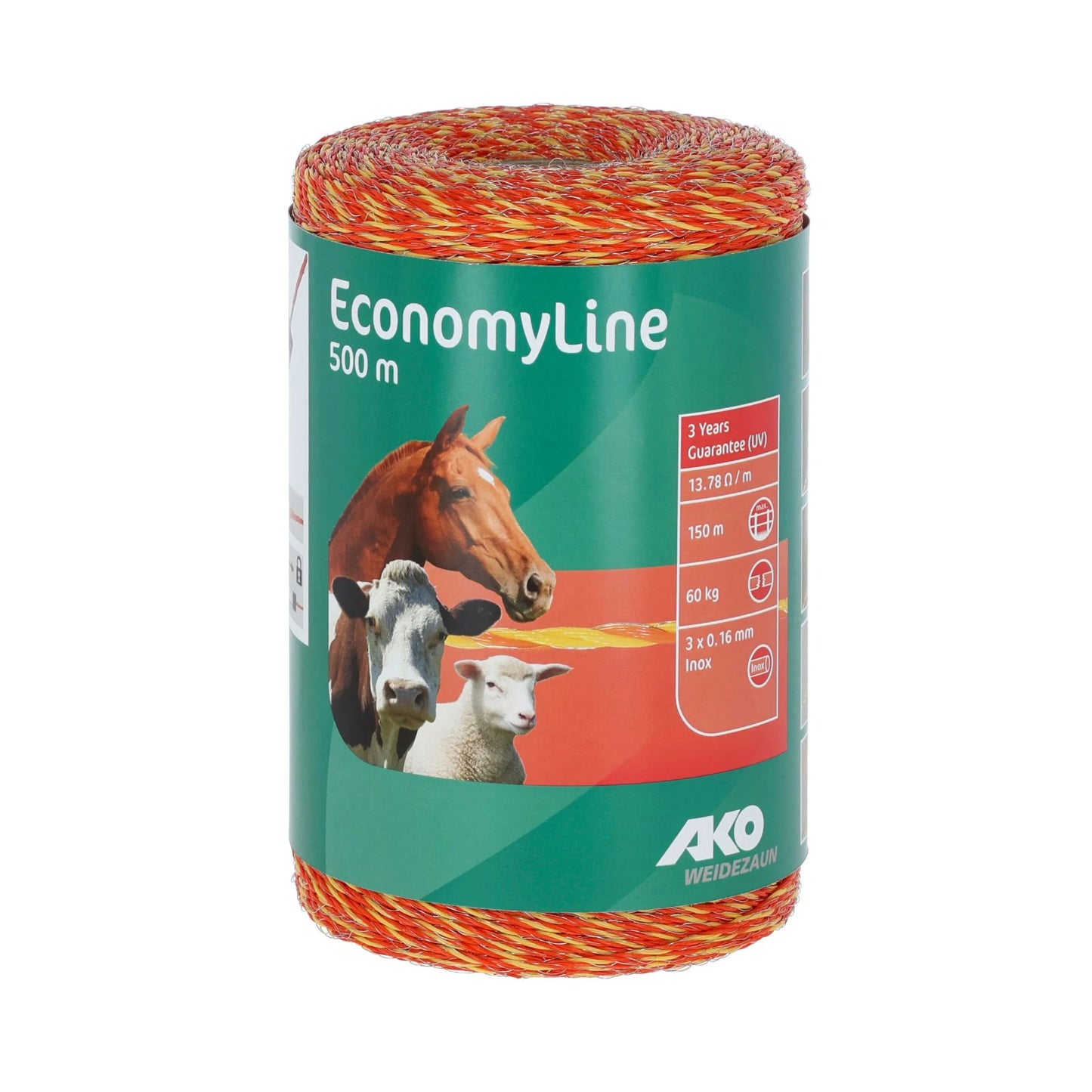 Gul och orange eltråd från AKO 500 meter