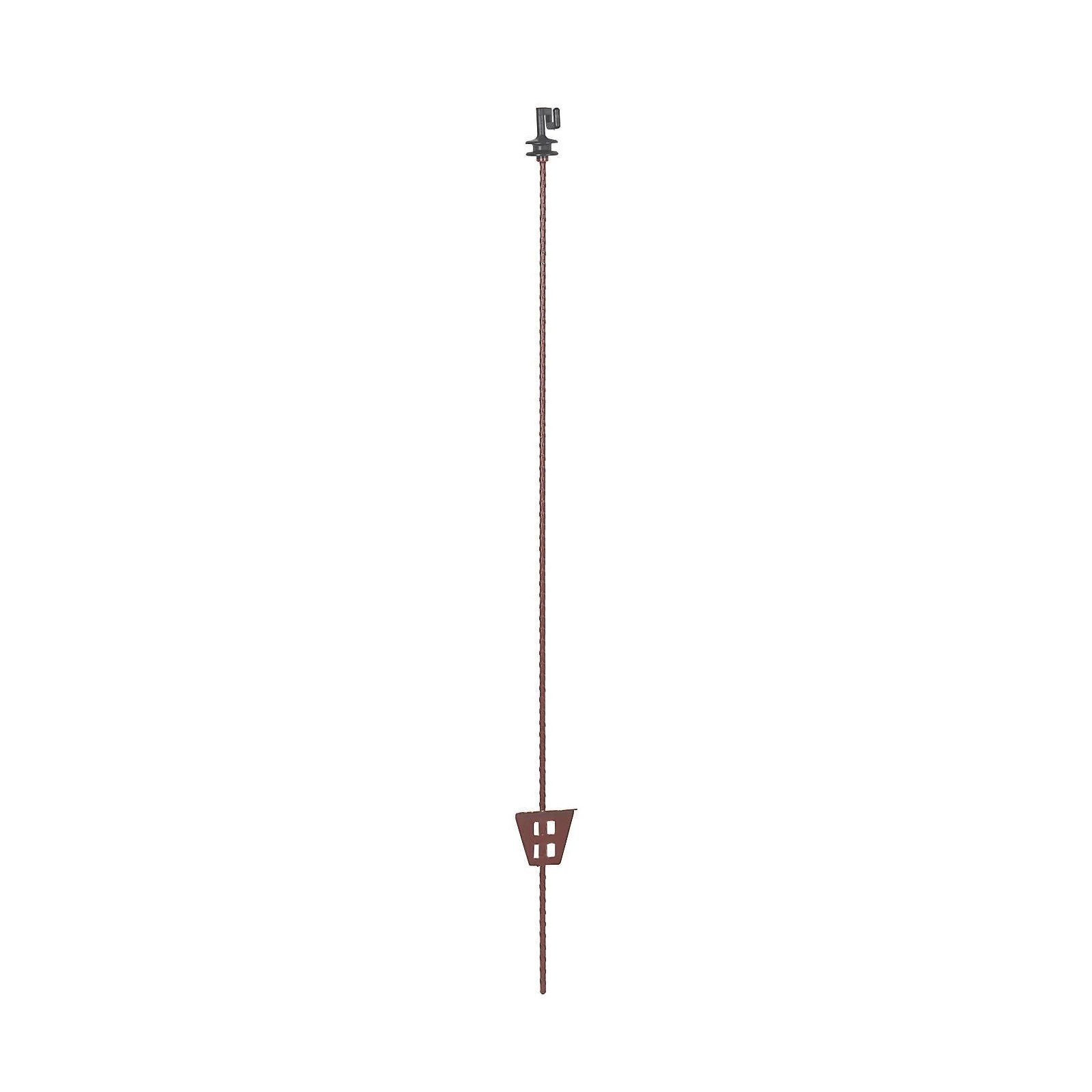 Rund fjäderstålstolpe 107 cm i 10-pack med stor toppisolator och trampsteg