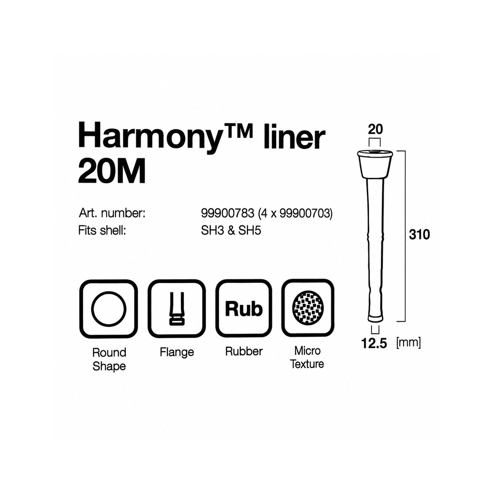 Delaval Harmony 20M (999007) - 4-pack för kor med normala spenar