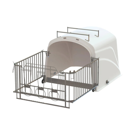 CalfHouse Premium DUO kalvhydda i glasfiber med stängsel för upp till tre kalvar