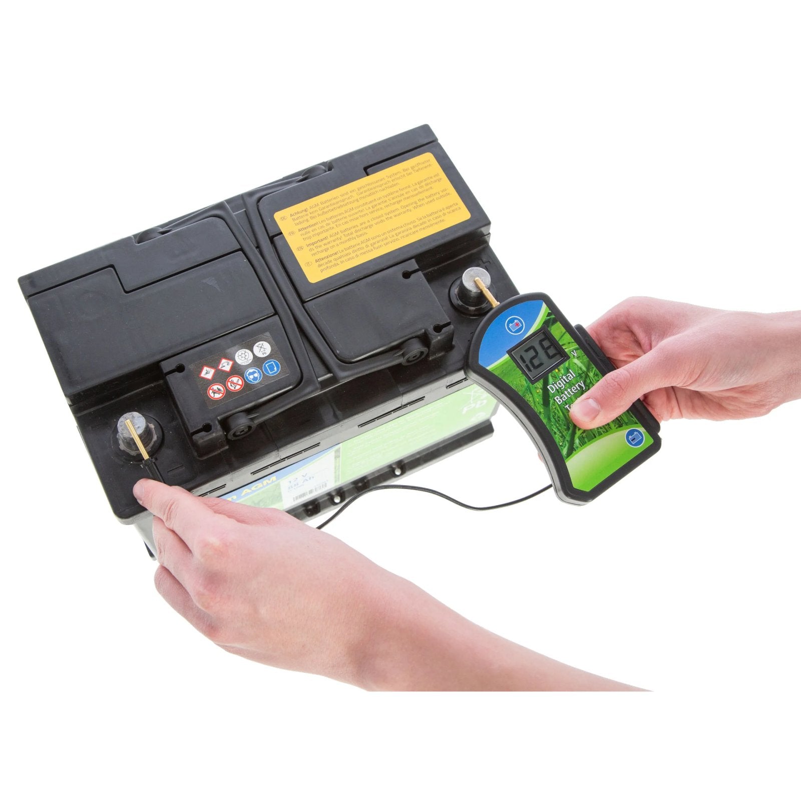 Digital batteritestare 6–20 V – för kontroll av batterispänning