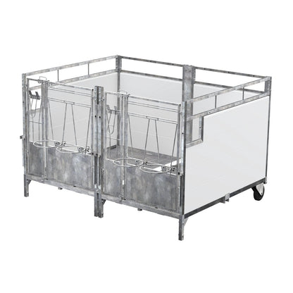 Kalvbox dubbel - Två stora kalvboxar med utbyggnadsset. 1,7 m2 x 2.