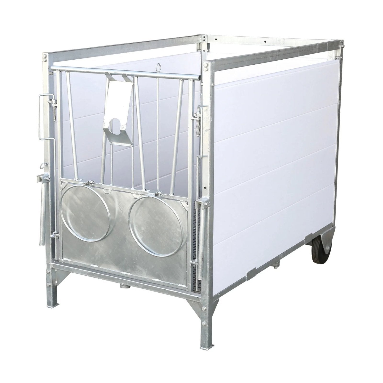 Calf Box small kalvbox med metallram, GRP-golvrist och PVC-väggar för individuell kalvhållning
