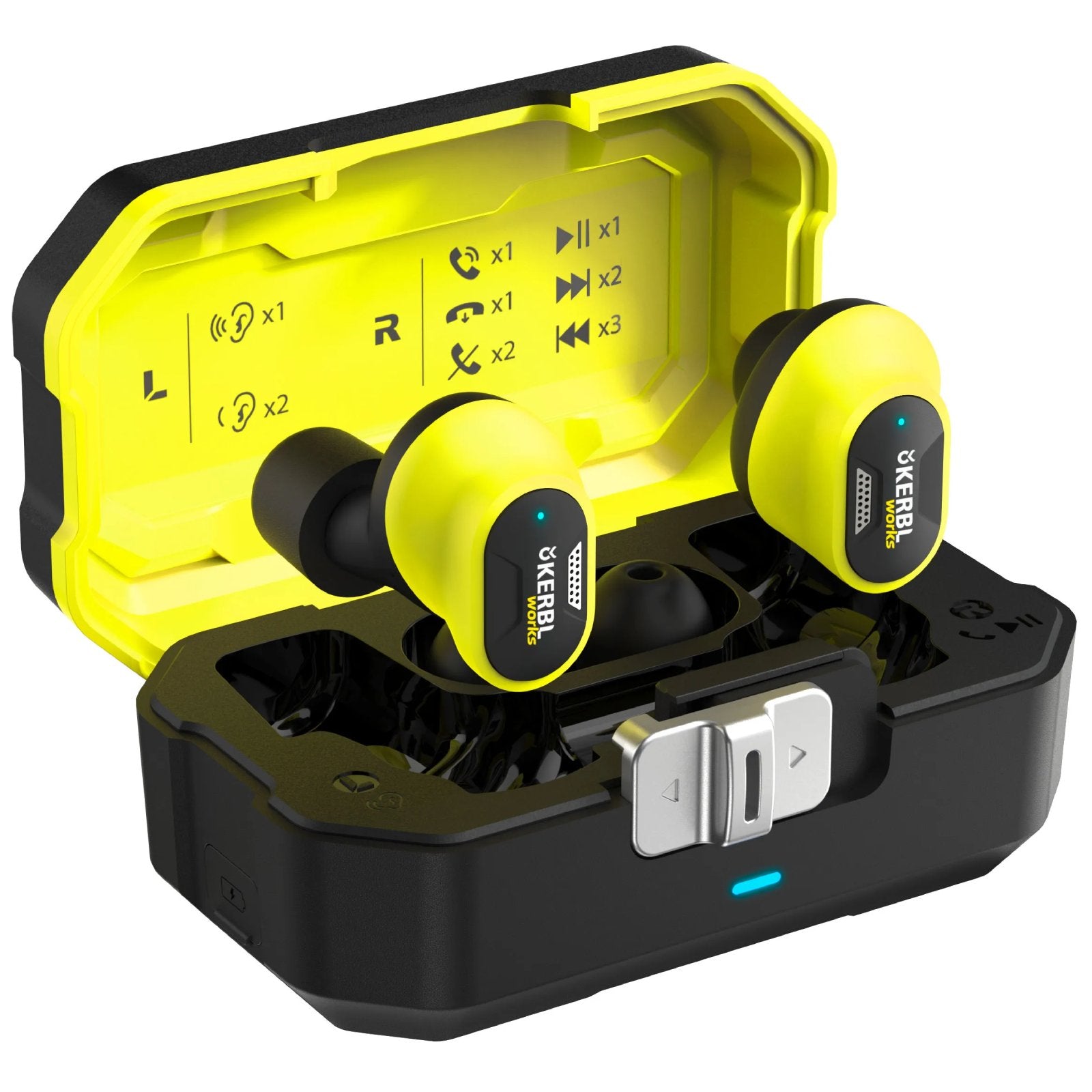 Kerbl Works Buds BT – Hörselskydd med Bluetooth och in-ear hörlurar i ett