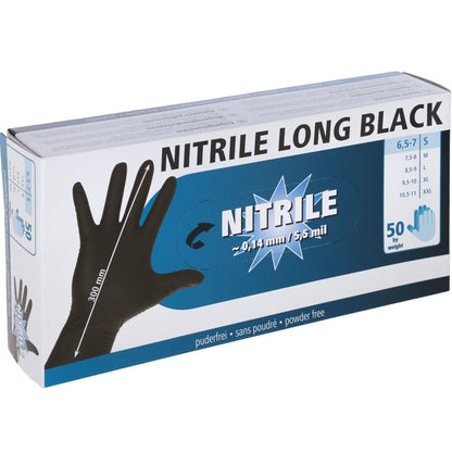 Nitrilhandskar Lång Svart (50-p) - upptäck mastit tidigare med 30cm lång svart mjölkhandske