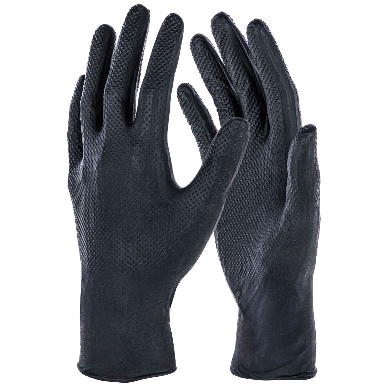 Engångshandskar X-Grip Svart (50-p) - Engångshandskar med extra grepp