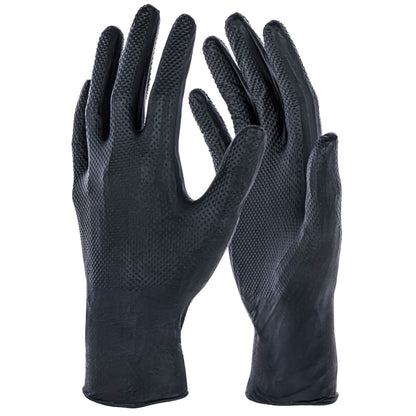 Engångshandskar X-Grip Svart (50-p) - Engångshandskar med extra grepp