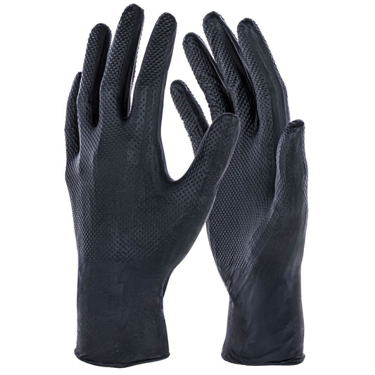 Engångshandskar X-Grip Svart (50-p) - Engångshandskar med extra grepp