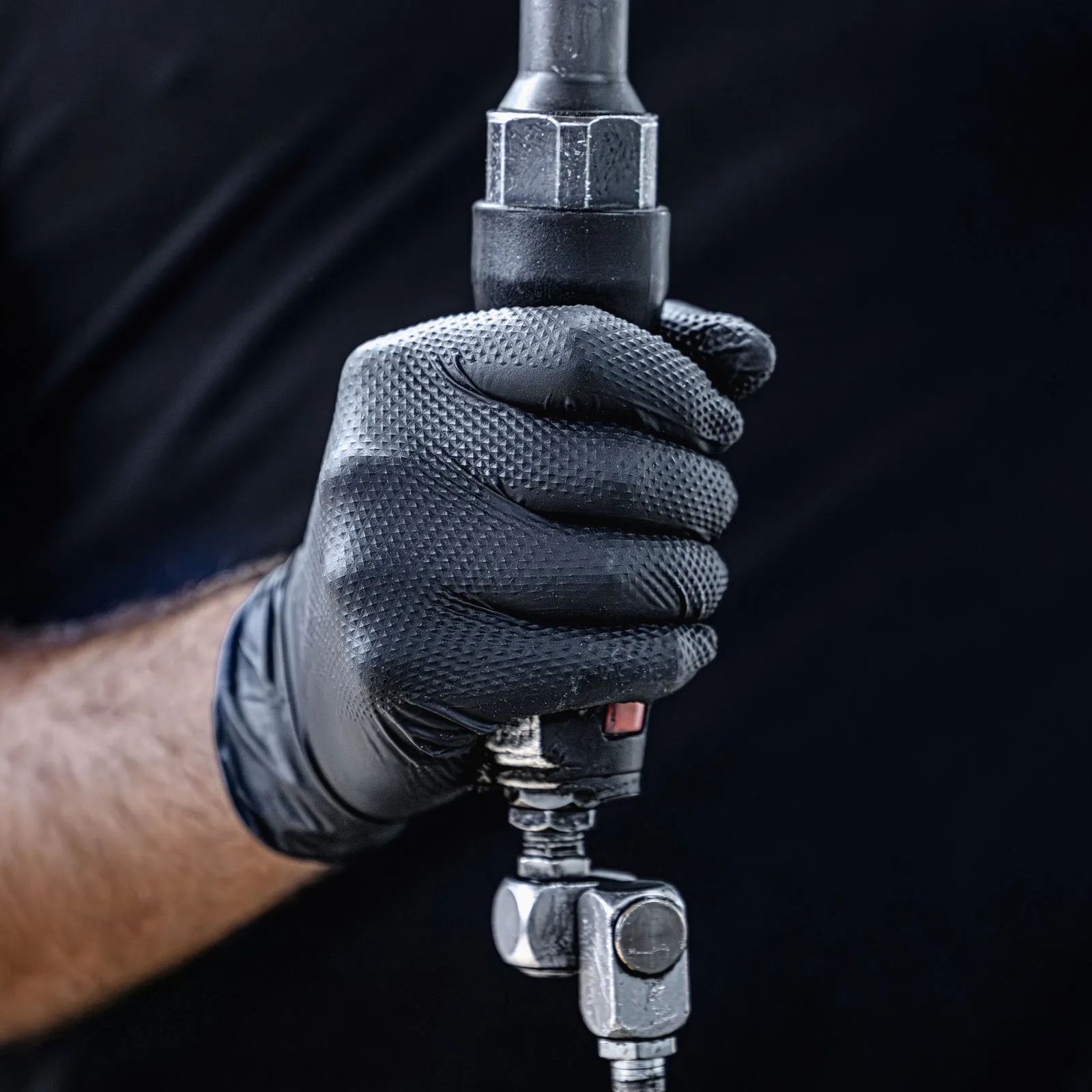 Engångshandskar X-Grip Svart (50-p) - Engångshandskar med extra grepp