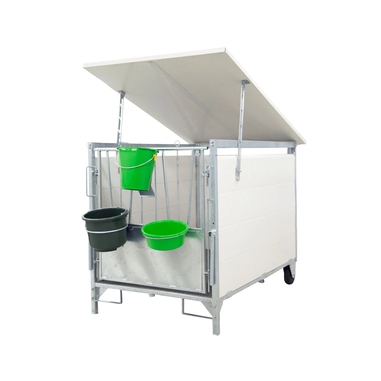 Kerbl vitt PVC-tak till kalvbox med justerbar lutning 153 x 98 cm